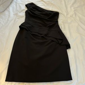 Lauren Ralph Lauren black one-shoulder cocktail dress